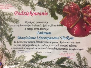 Warsztaty Świat Bozego Narodzenia SP Słotwina 201902