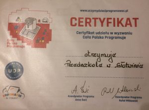 certyfikat - uczymy dzieci programować